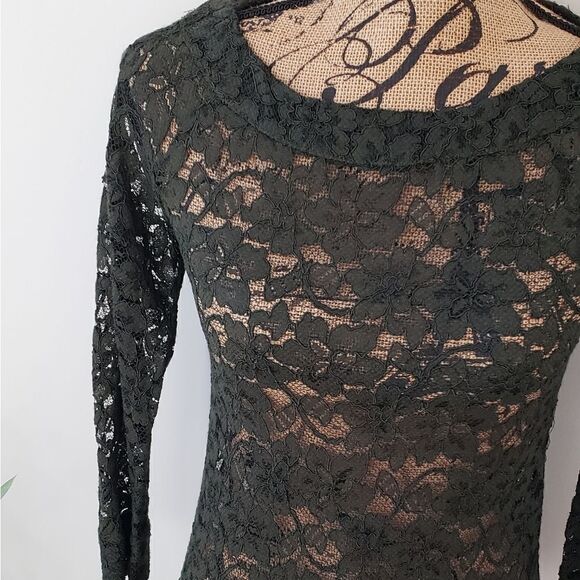 DVF Lace Dress Forest Green - Picture 5 of 14